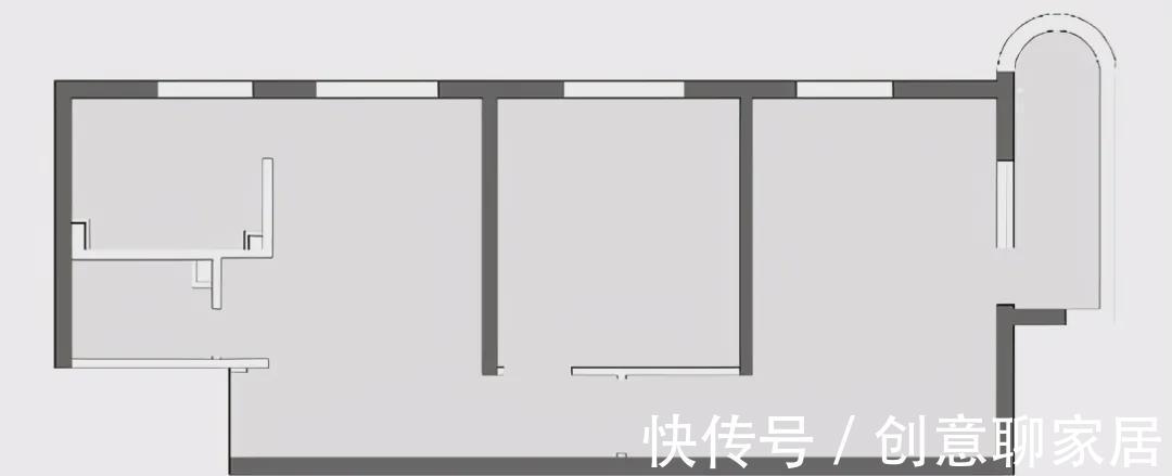 玄关|套内46㎡老破小,面积虽然不大,却挤出两室一厅,不仅好看还省钱