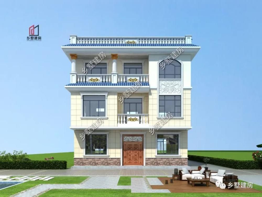 农村|农村四层别墅设计,大露台+娱乐室,占地10X8米年轻人也喜欢