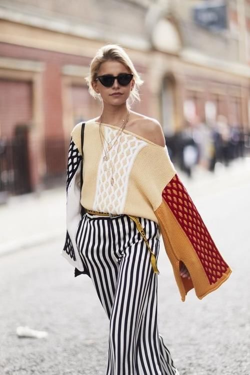 2021年开春，你穿毛衣+阔腿裤的样子，真的时髦炸了！