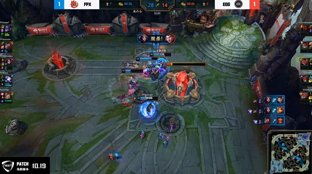 FPX|LOL：FPX战胜EDG刺客妖姬发挥惊艳，地下室第一中单倒了！