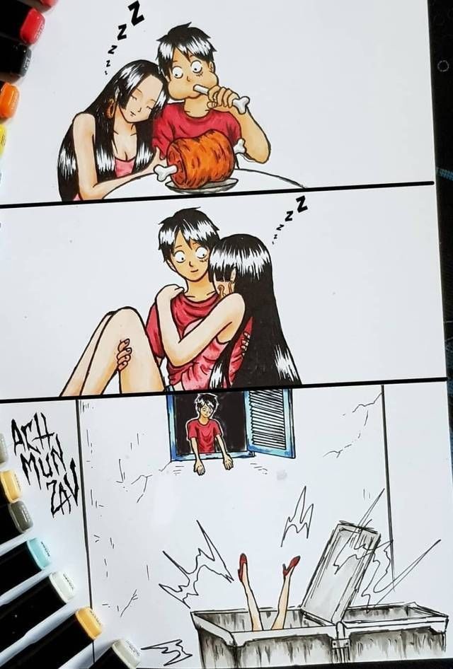 校园风|海贼王:路飞和女帝的同人漫画图,最后一张不忍直视