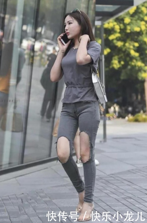  寒腿|阿姨穿破洞牛仔裤，破洞越磨越大，不怕老寒腿？