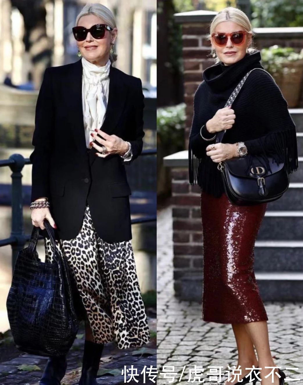 时髦女人不惧衰老，这位大龄博主真会穿，每一套都很时尚明艳