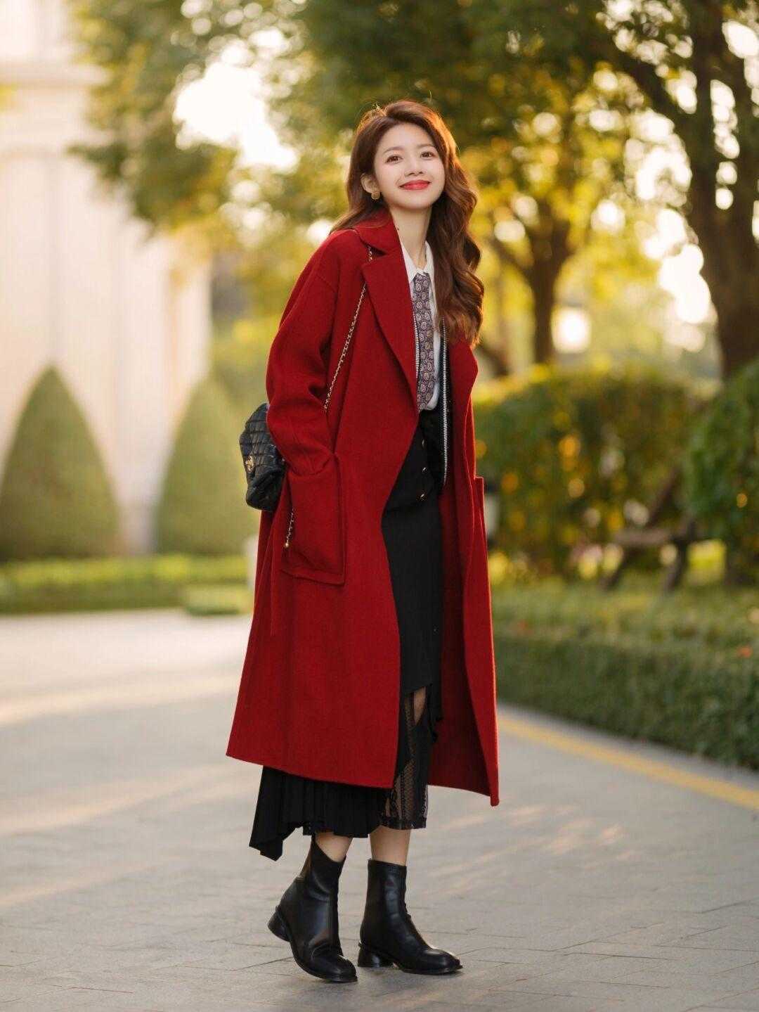 喜庆 元旦跨年如何穿?原来红色外套这么喜庆,太适合跨年了