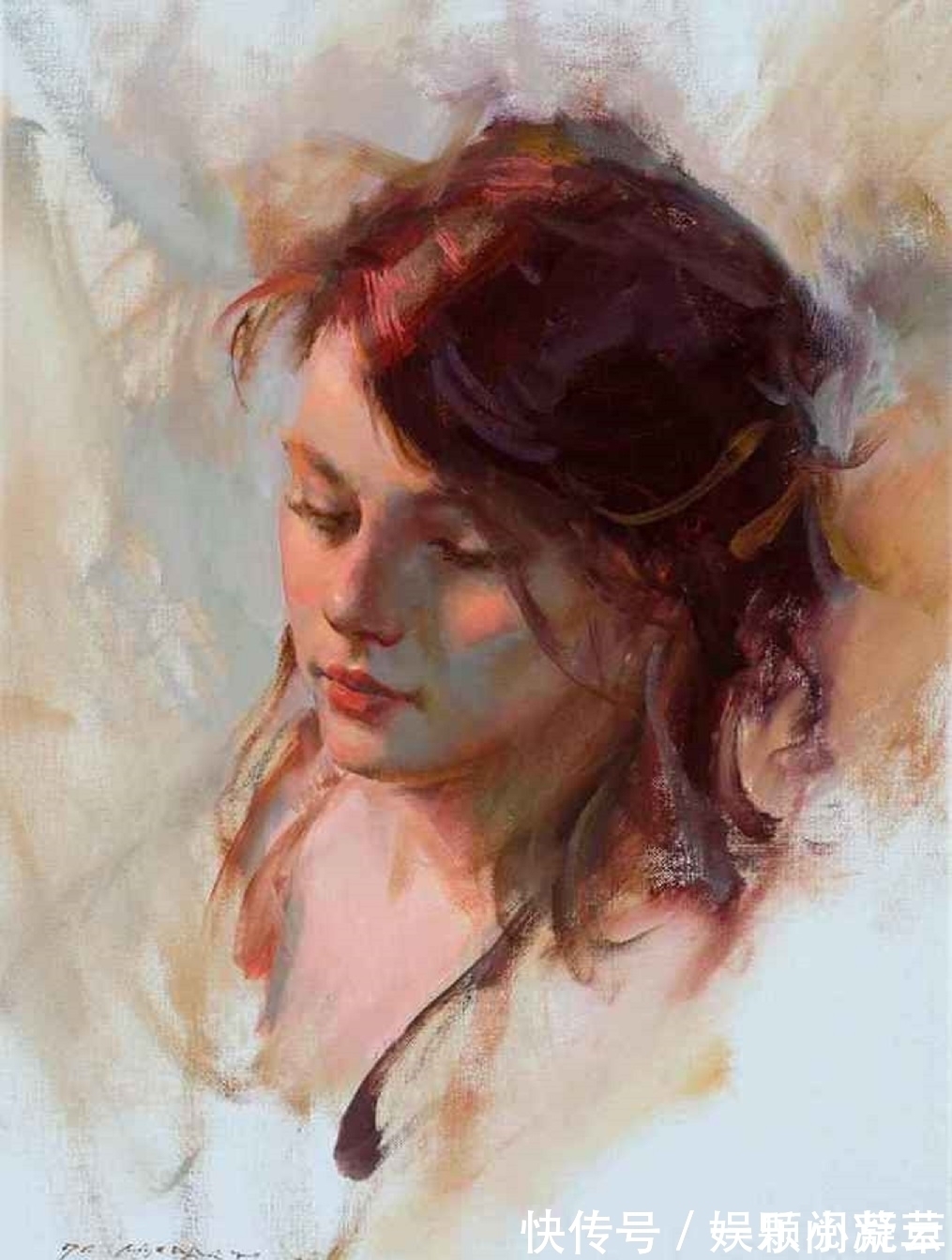 写实艺术#田园中的女人,如诗般的意境——美国顶级油画家丹尼尔的写实艺术