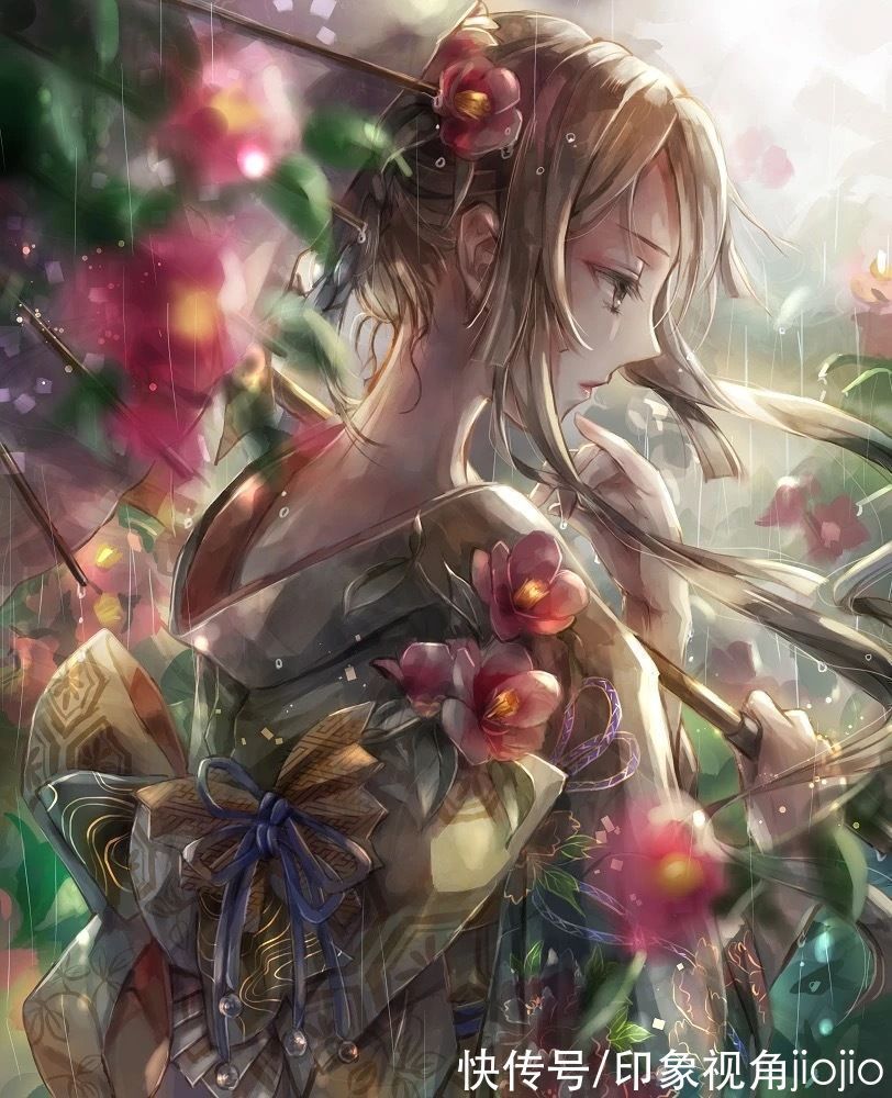 插画师@色彩绚丽的少女插画,用色大胆使画面极具感染力