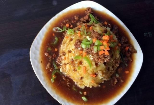 干净|家常菜肉末土豆泥成人和儿童最喜爱的美食之一