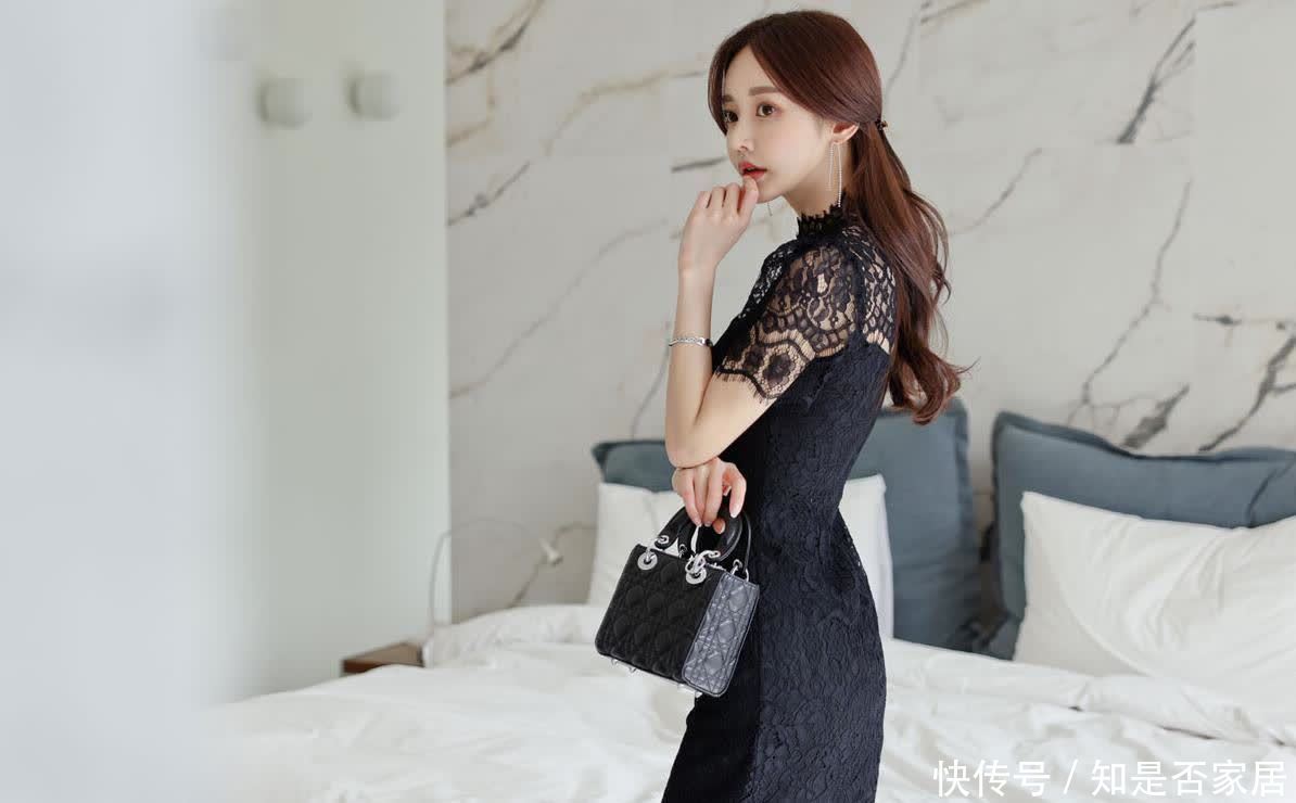 美人图鉴孙允珠:夜雨芭蕉幽篁凝露印花连衣裙