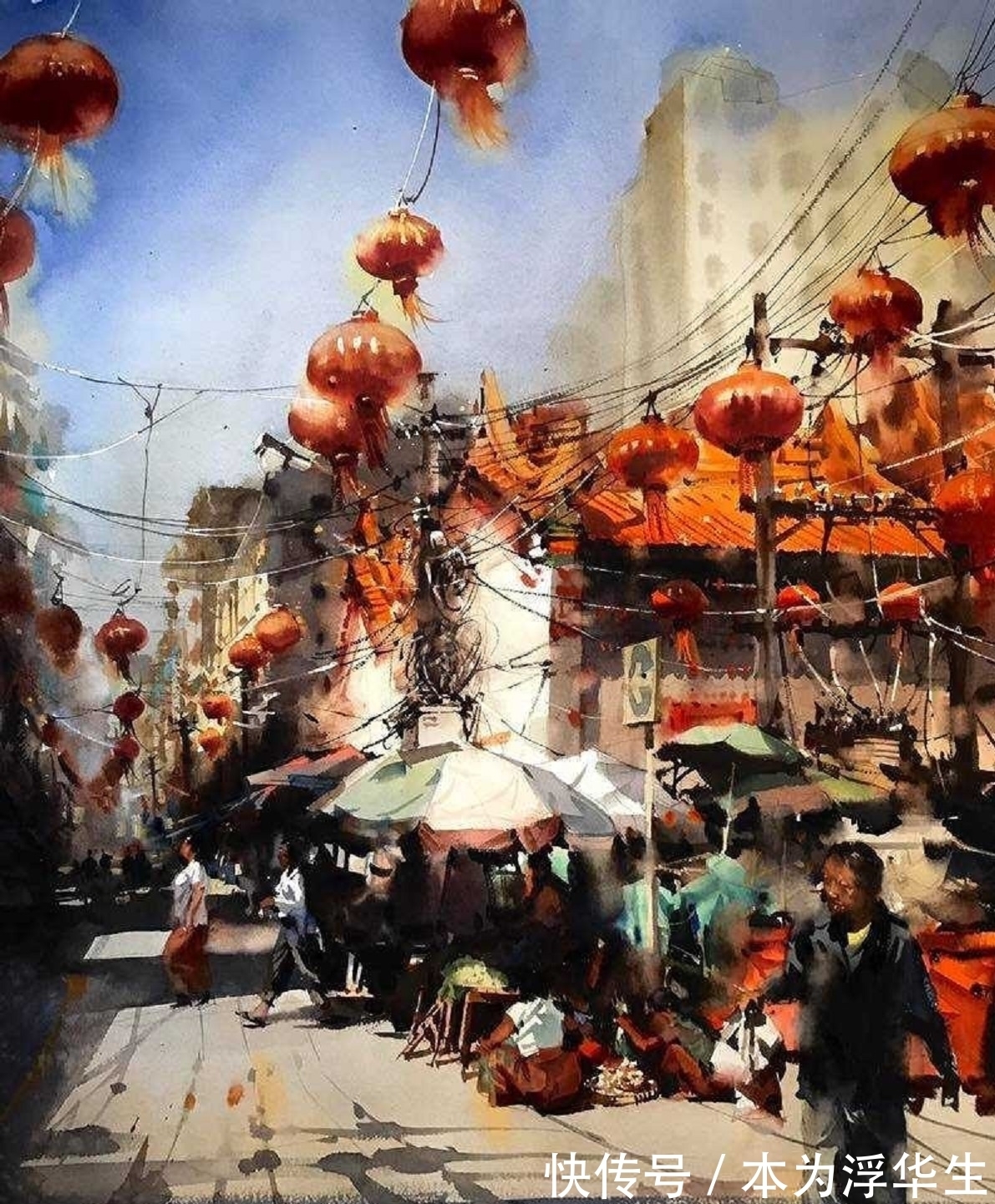 水彩画#这样酣畅淋漓的风景绘画值得称道——缅甸画家明特的水彩画艺术