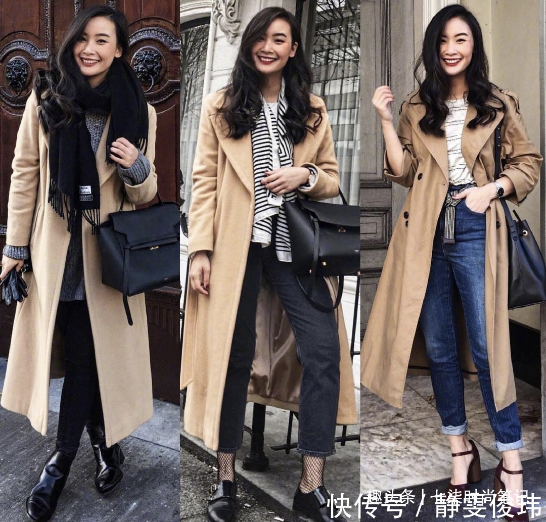 博主|158小个子博主,秋冬教科书式的大衣穿搭示范,简约气质超实用