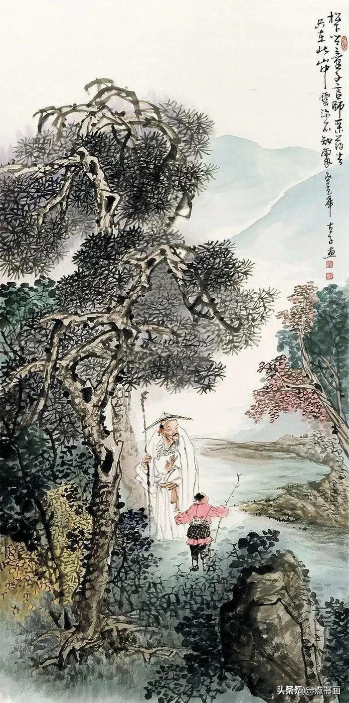 范曾&多位画家笔下的《松下问童子》，你最喜欢哪一幅？