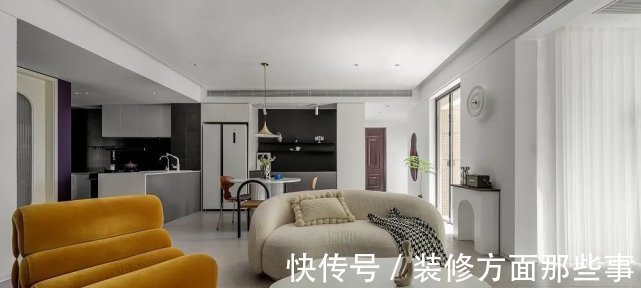 三居|110㎡温柔三居,微水泥与米黄茶粉的碰撞