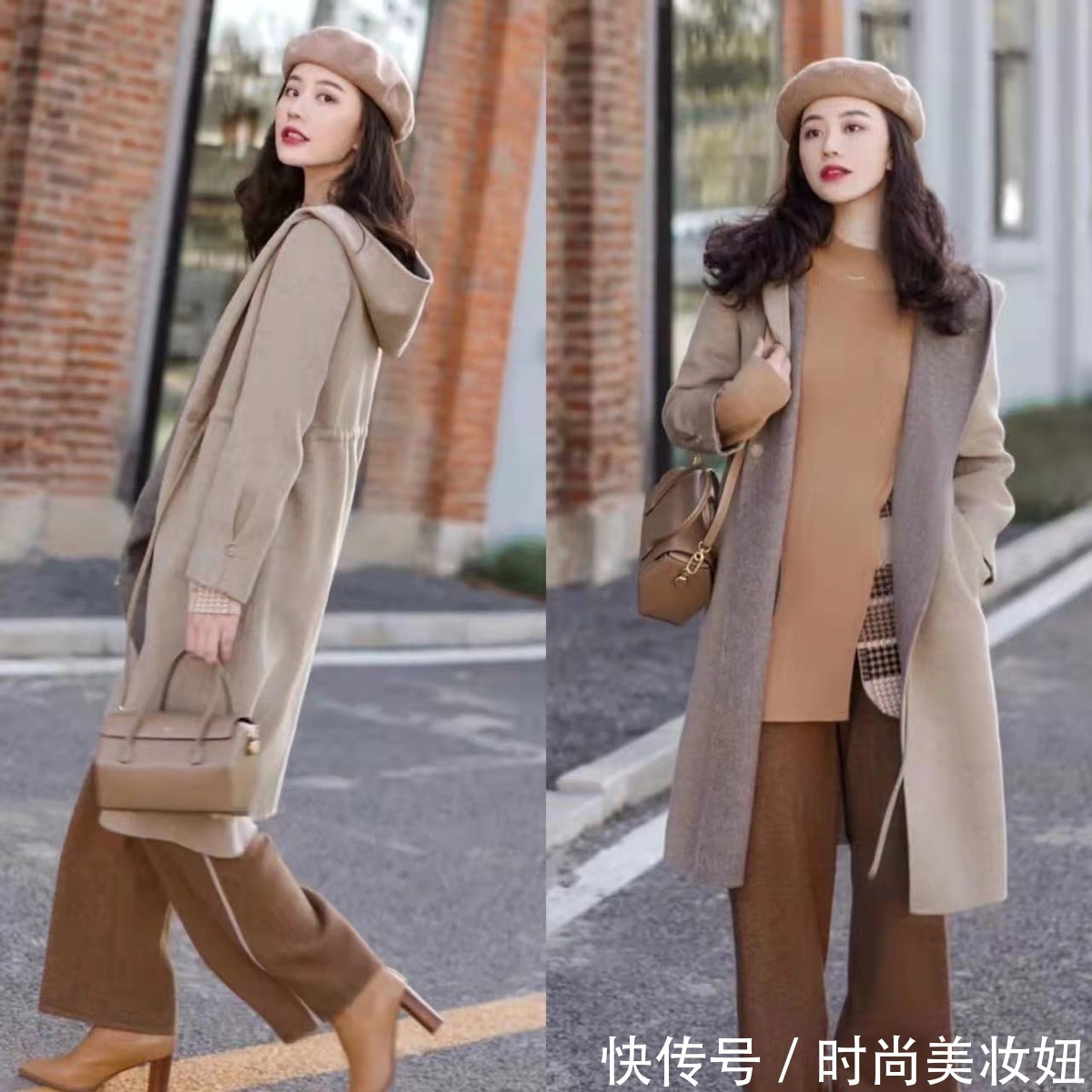 阔腿裤 大衣别配打底裤了,配阔腿裤更显气质又减龄,普通人照穿真洋气