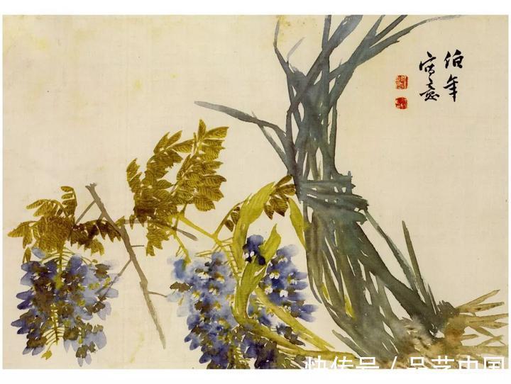 吴昌硕@任伯年的小品，色感十足