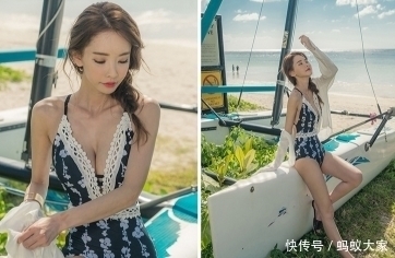  街拍秀色可餐的连体泳衣美女，秀出玲珑有致的身材曲线