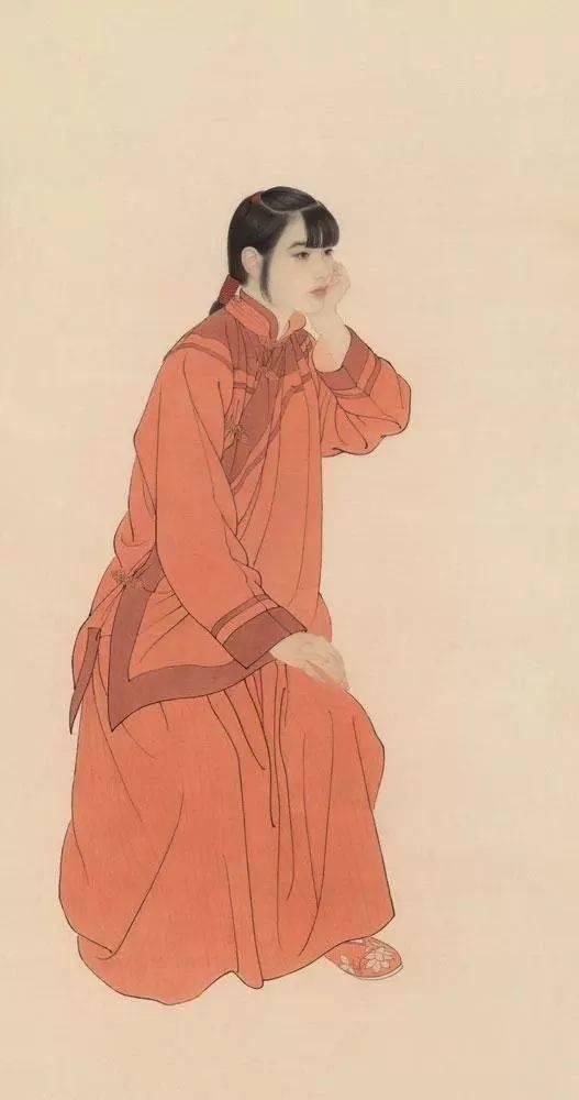 工笔画|国画:何家英画笔下的怜怜女儿态,不同寻常的美感!