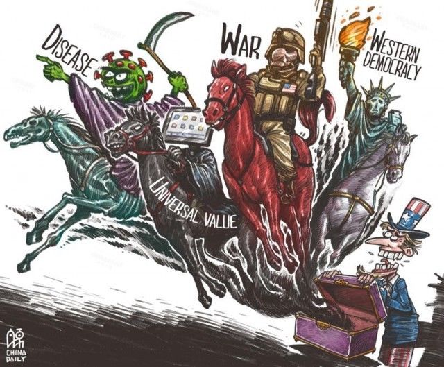 克鲁格|中国日报系列漫画：十问美国民主 真相触目惊心