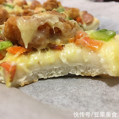 饼底|炸鸡（鸡米花）披萨～自制好吃的披萨饼底