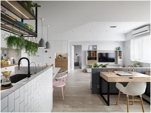 主卧|这套88平小户型北欧风，全开放式就算了，书房竟然在厨房旁边！