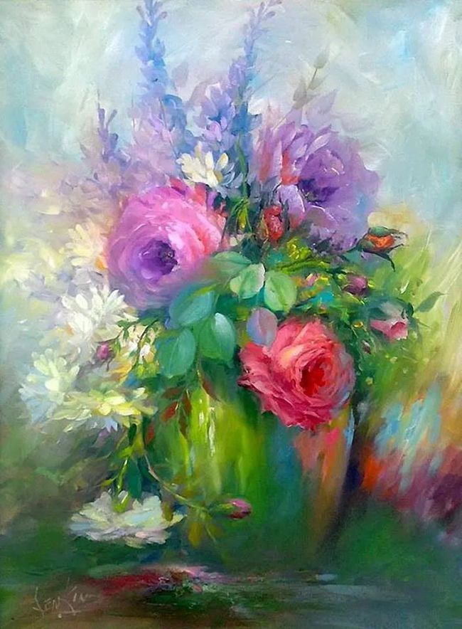 加里$这对老夫妇教授绘画40多年,画的花也太漂亮了!