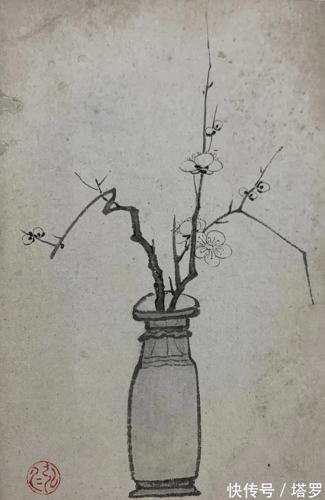 江画梅@他的山水画面貌来源于铁骨冰心的梅花|渐江画梅