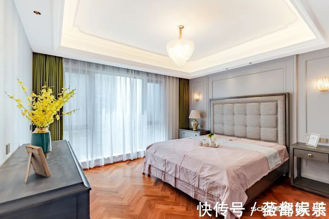 装修|206㎡大户型装修案例:超大横厅+衣帽间+景观阳台,神仙配色 心动