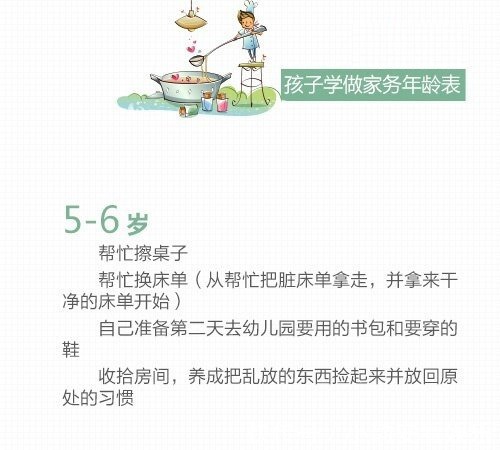 对照表|儿童家务年龄对照表教孩子做做家务吧