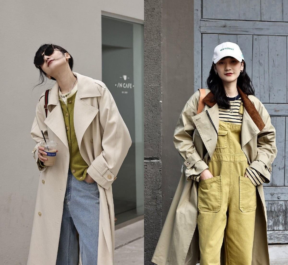 春天穿风衣，该怎么搭配？学会这2点穿衣技巧，时髦有型又好看