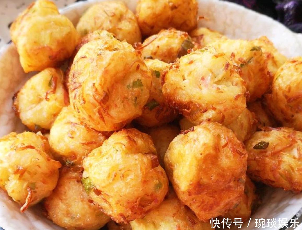 炸萝卜丸子,别只知道加鸡蛋,这2样食材不能少,个个蓬松酥脆