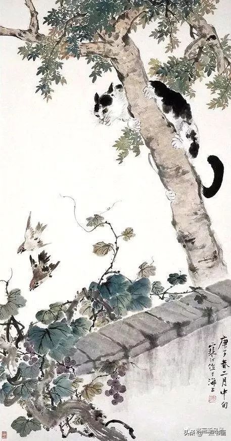 花鸟画@江寒汀 笔下的飞鸟30幅,不愧当代海派花鸟画第一人