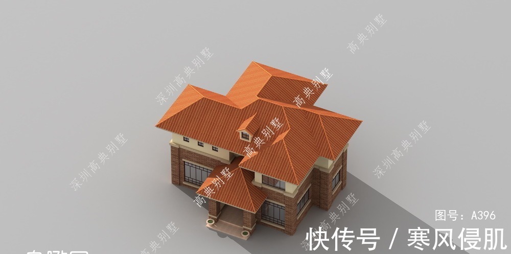 立面|实用的欧式小别墅,立面层次丰富,整体实用适合乡村盖房。