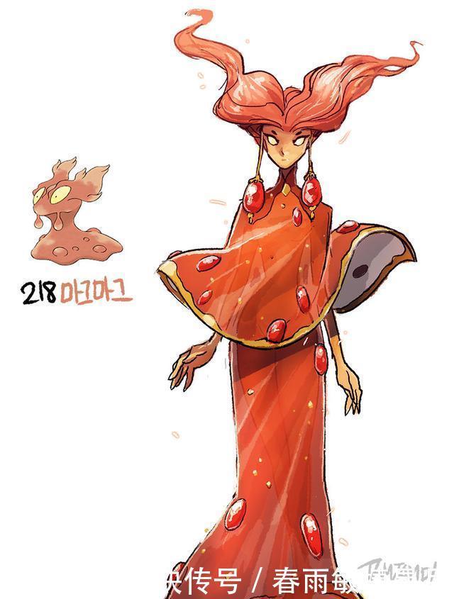 神奇宝贝|画师将宝可梦拟人化后,梦妖变身邪恶巫女,信使鸟则成了圣诞老人!