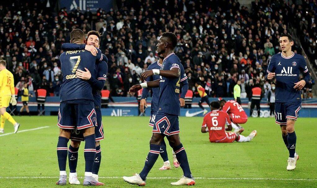 禁区|梅西助攻！法甲：巴黎主场2-0摩纳哥 姆巴佩梅开二度
