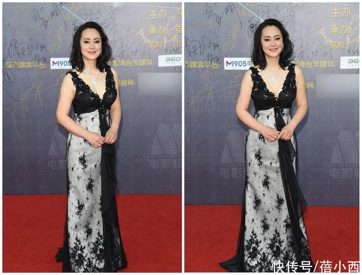 连衣裙|59岁大宋佳还有傲人身材，穿深V领连衣裙配齐肩卷发，又美出圈了