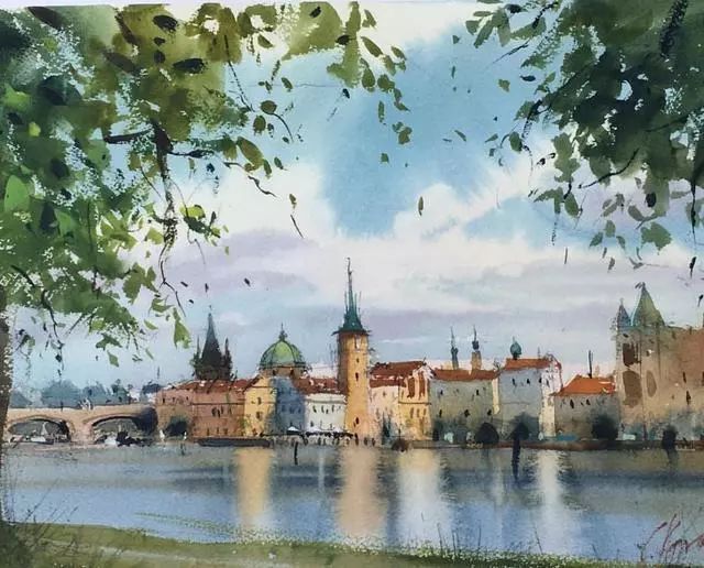 风景&轻盈、通透的谢尔盖.库尔巴托夫风景水彩画