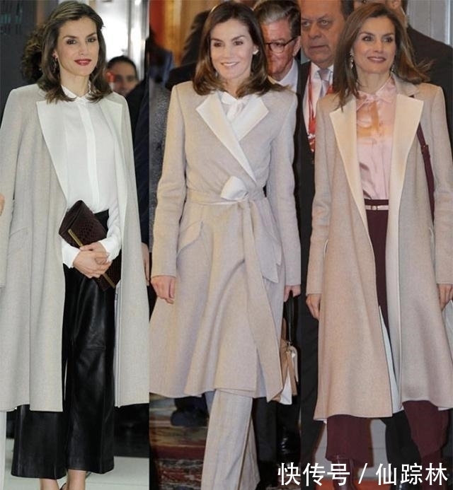 大衣|西班牙王后四穿同件大衣,每次都能穿出不同效果,一衣多穿就学她