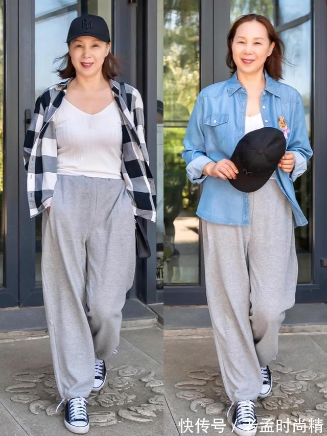 针织衫|60岁时髦女人早就不穿阔腿裤了!秋季试试这三款裤子,优雅显气质