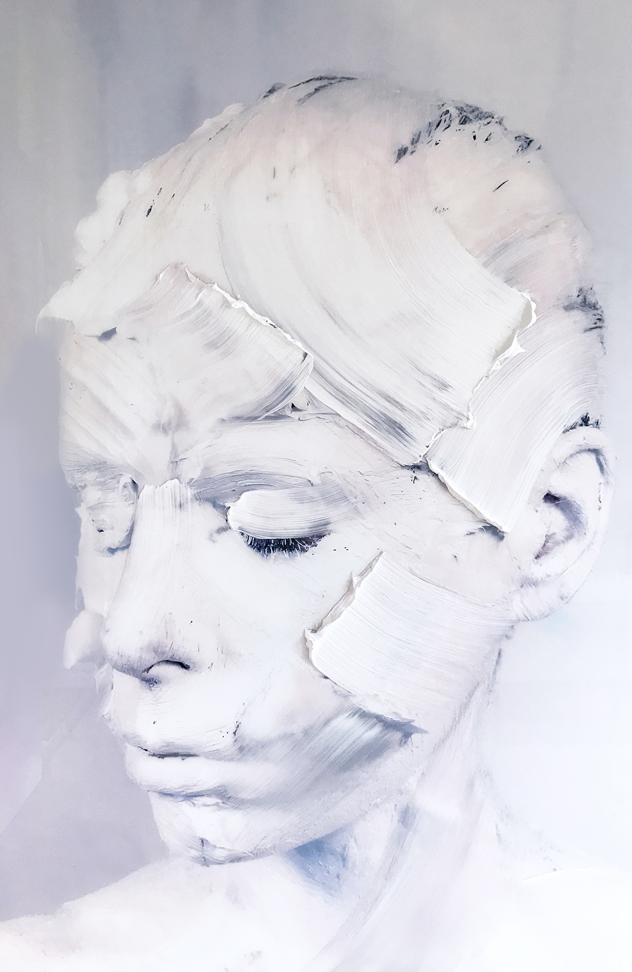 索菲·德里克@你见过在画布上画画的，可你见过在自己头上画油画的吗