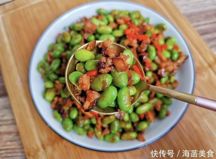 超级下饭的毛豆炒肉末，比凉拌毛豆香