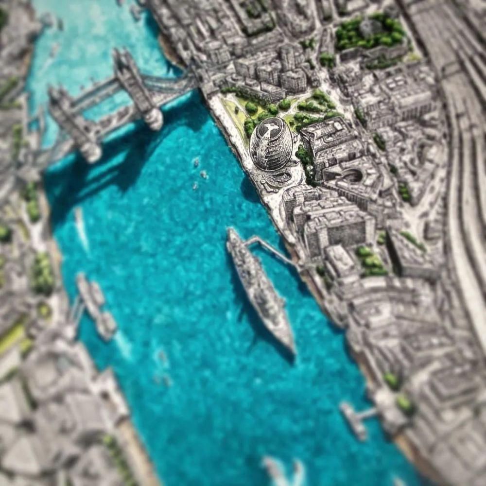 英国小伙用针管笔画出了最美中国地图,独一无二的中国风