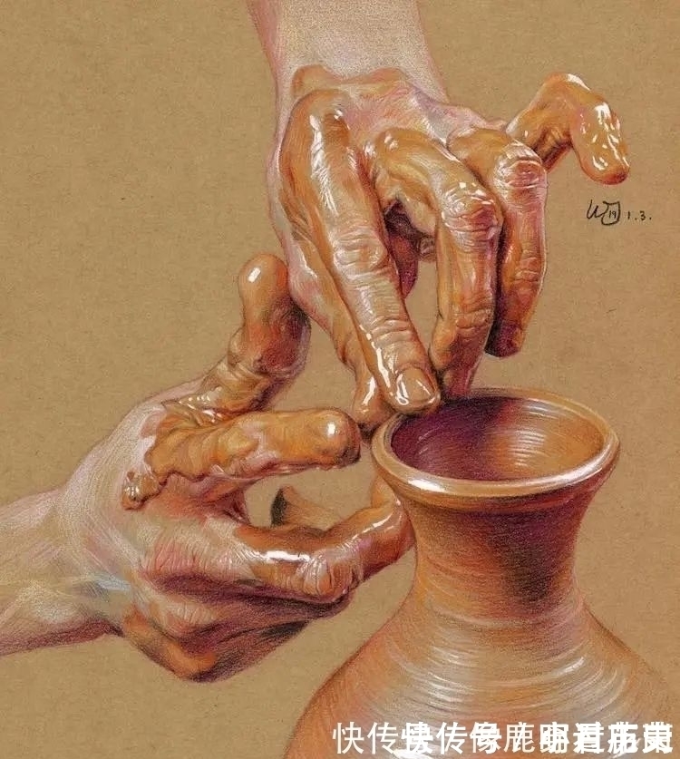 脚部&他只画手和脚,作品“肉感”十足,似乎让人能感觉到温度