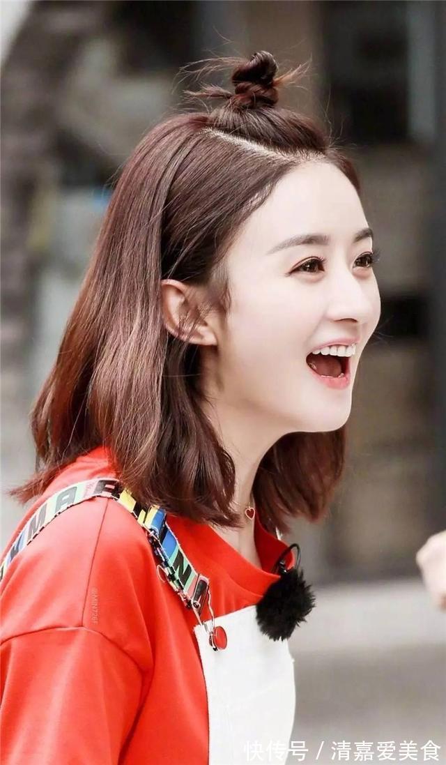 杨紫|2021年流行“短发扎一半”,减龄满分,承包春夏的美