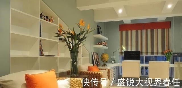 蓝灰色|150㎡现代美式, 复式楼的过道, 利用得真巧!