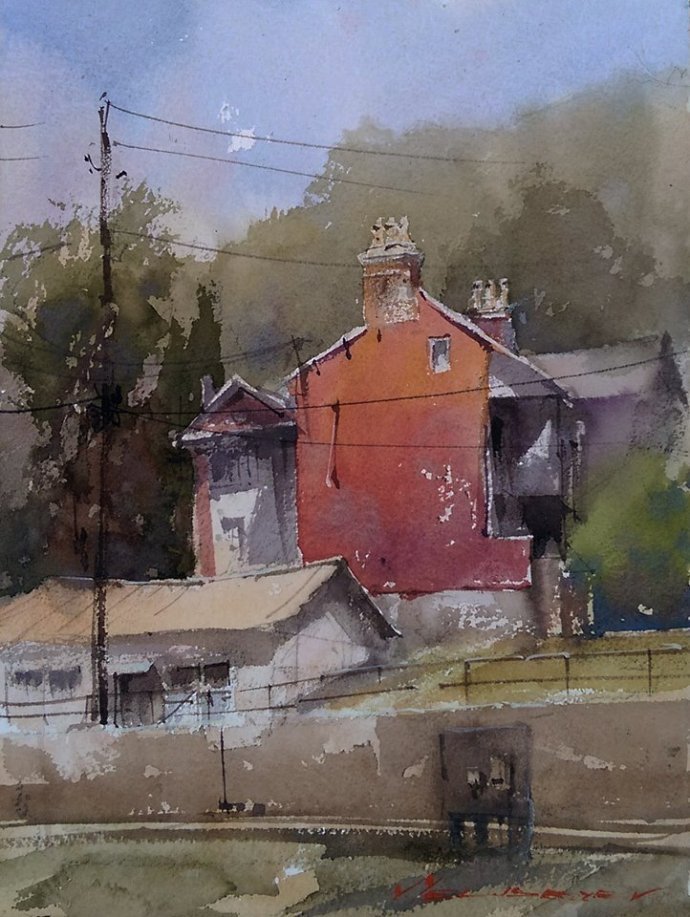 弗拉迪斯拉夫!印象水彩/美国当代艺术家弗拉迪斯拉夫水彩作品