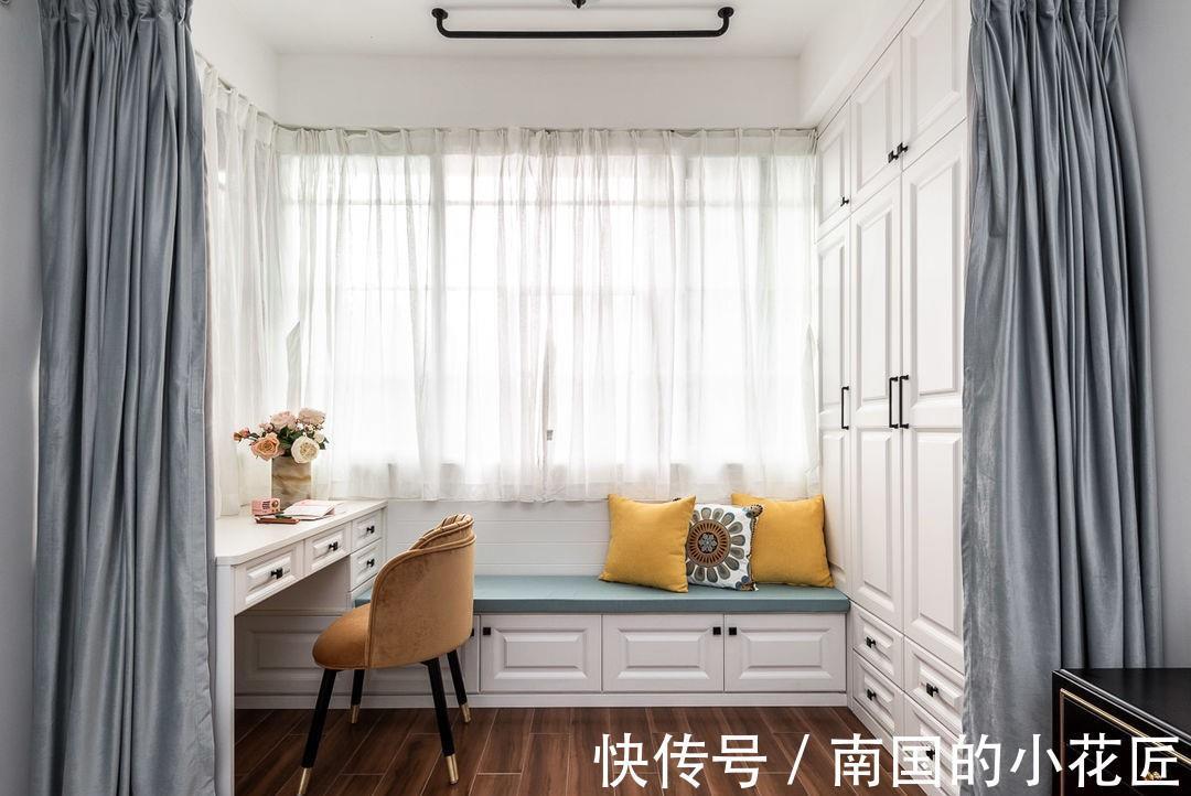 阳台|73平的美式空间，将餐厅设计在阳台，小阳台也可以如此实用