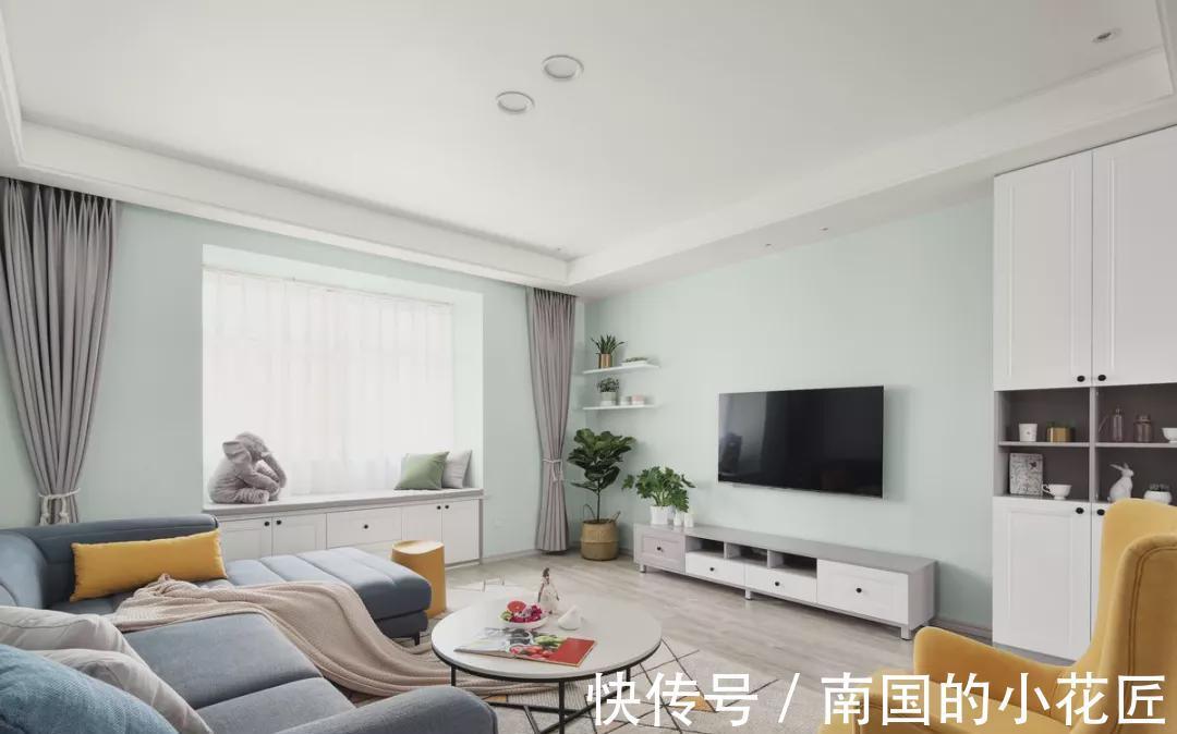 客厅|139平的北欧风三房，清新素雅的配色，让人一眼就爱上