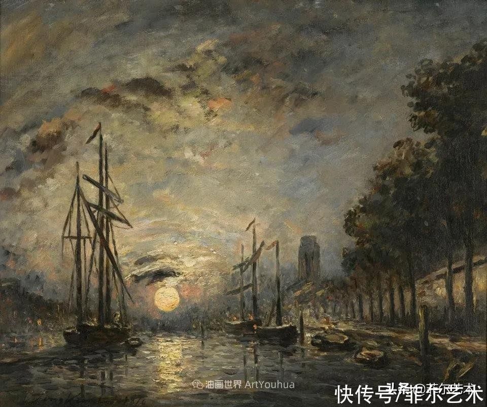 克劳德·莫奈|莫奈眼中的老师，印象派的直接启蒙者，荷兰画家约翰·琼坎德油画