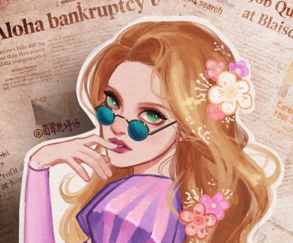 画师|迪士尼公主化身时尚宠儿,全员墨镜风格,乐佩公主气质提升