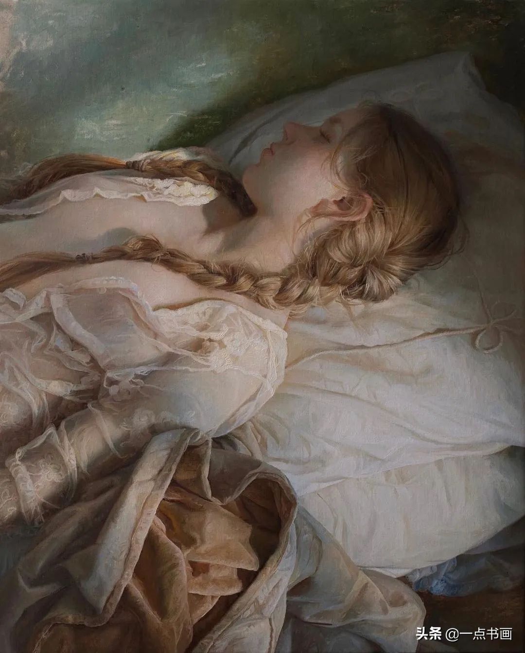 绘画|她痴迷于画那些睡觉觉的美女,青春清纯,宁静唯美