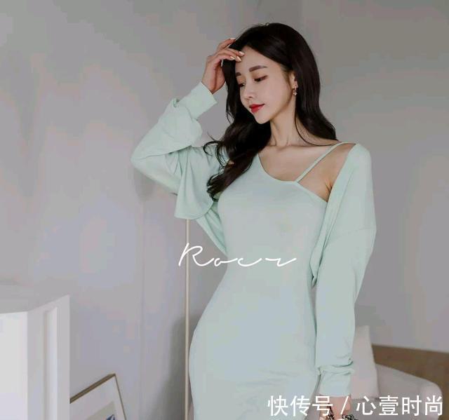 时尚|女神孙允珠高清时尚搭配:希腊风复古女神烟绿薄荷长裙